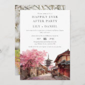 Happily Ever After Photo Kyoto Japan Wedding 招待状 (正面/裏面)