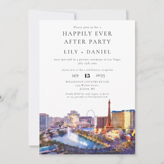 Happily Ever After Photo Las Vegas Wedding 招待状 (正面)