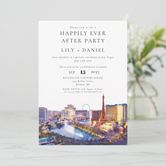 Happily Ever After Photo Las Vegas Wedding 招待状 (スタンド正面)
