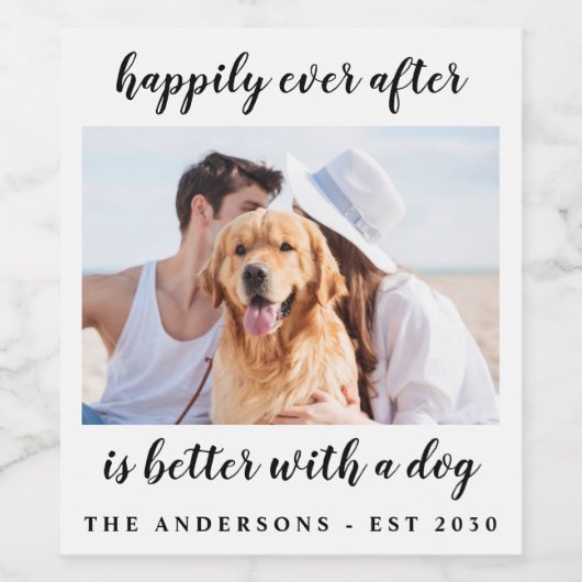 Happily Ever After Photo Wedding ワインラベル (シングルラベル)