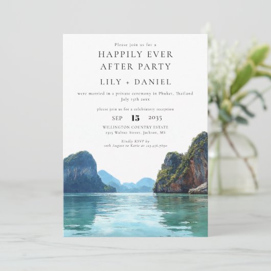 Happily Ever After Phuket Thailand Wedding 招待状 (スタンド正面)