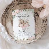 Happily Ever After Pink Floral Book Bridal Shower 招待状