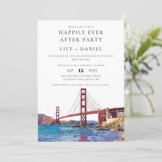 Happily Ever After San Francisco Wedding 招待状 (スタンド正面)