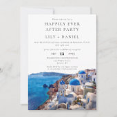 Happily Ever After Santorini Greece Photo Wedding 招待状 (正面)