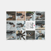 Happily Ever After Script Photo Collage Pink Heart フリースブランケット (正面(横))