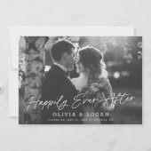 Happily Ever After Script Wedding Photo Elopement 招待状 (正面)