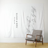 Happily Ever After Starts Here wedding backdrop タペストリー (インサイチュ(横))