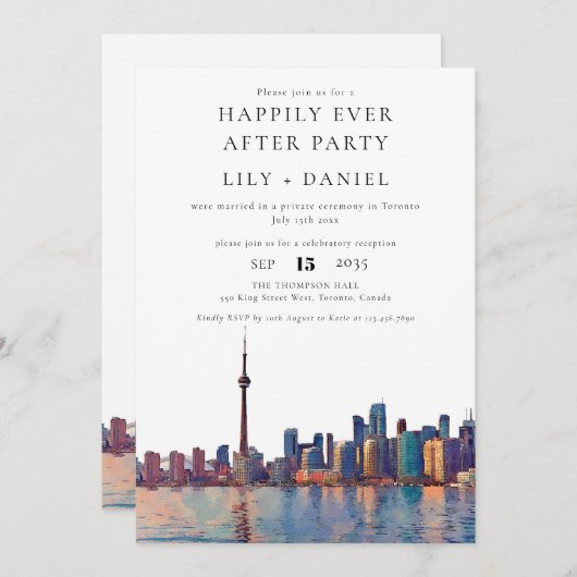Happily Ever After Toronto Wedding 招待状 (正面/裏面)