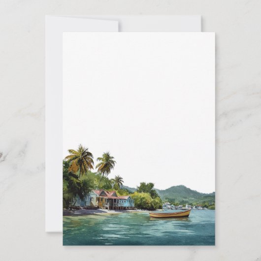 Happily Ever After Tropical Caribbean Wedding 招待状 (裏面)