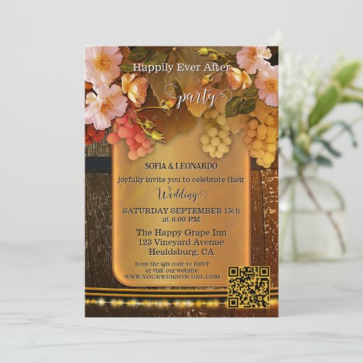 Happily Ever After Vineyard Wedding 招待状 (スタンド正面)