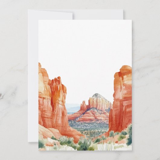 Happily Ever After Watercolor Desert Wedding 招待状 (裏面)