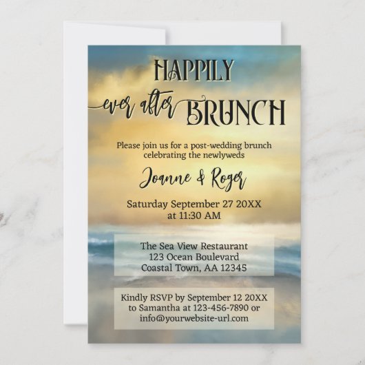 Happily Ever After Wedding Beach Brunch 招待状 (正面)
