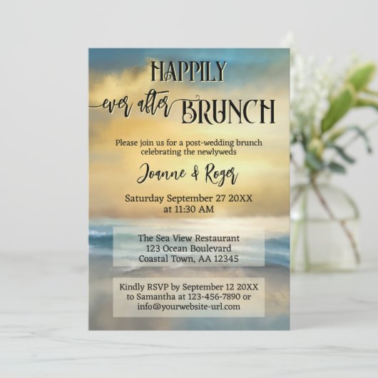 Happily Ever After Wedding Beach Brunch 招待状 (スタンド正面)