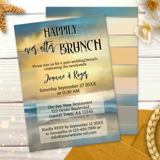 Happily Ever After Wedding Beach Brunch 招待状