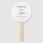 Happily Ever After Wedding Minimal QR Code Photo ハンドファン (正面)