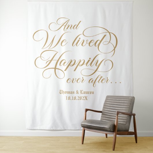 Happily ever after wedding royal backdrop タペストリー (インサイチュ)