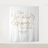 Happily ever after wedding royal backdrop タペストリー (正面)