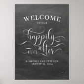 Happily Ever After Wedding Welcome Sign ポスター (正面)