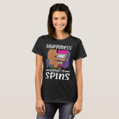 Happines Comes In Spins Lucky Las Veagas Casino Ga Tシャツ (正面フル)