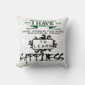 HAPPINESS学には、人生の引用文から教訓 クッション (正面)