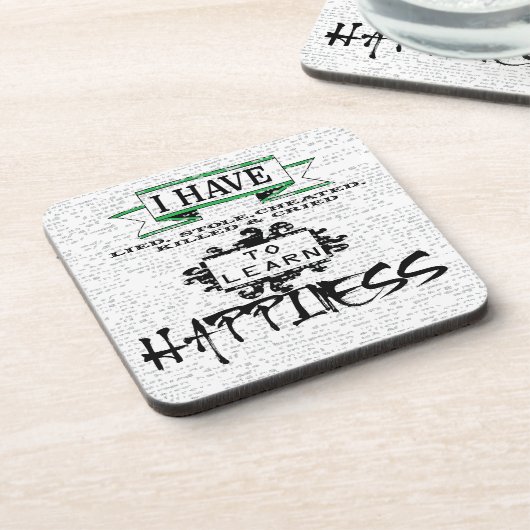HAPPINESS学には、人生の引用文から教訓 コースター (左側)