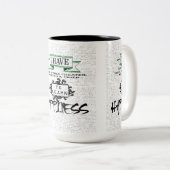 HAPPINESS学には、人生の引用文から教訓 ツートーンマグカップ (正面右)