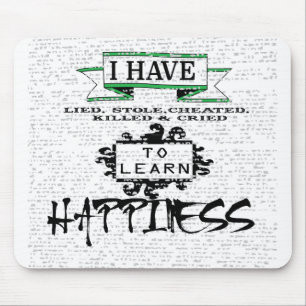 HAPPINESS学には、人生の引用文から教訓 マウスパッド