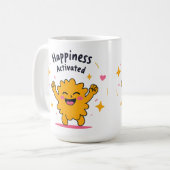 Happiness Activated – Cute Doodle Joy Character コーヒーマグカップ (正面左)