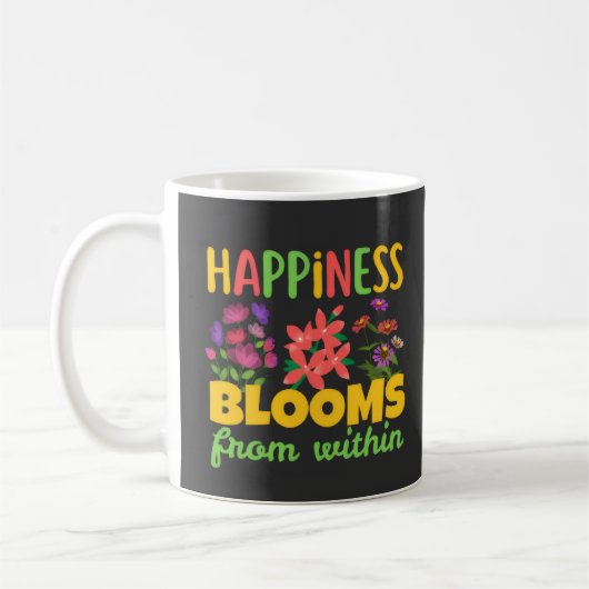 Happiness Blooms From Within Happiness Spring コーヒーマグカップ (左)
