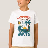 Happiness Comes in Waves - Boys' Inspirational Bea Tシャツ (正面)