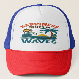 Happiness Comes in Waves - Inspirational Beach  キャップ