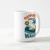 Happiness Comes in Waves - Inspirational Coffee コーヒーマグカップ (正面右)