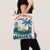 Happiness Comes in Waves - Women's Inspirational T トートバッグ (クローズアップ)