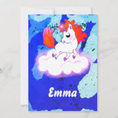 Happiness cute magic unicorn 招待状 (正面)