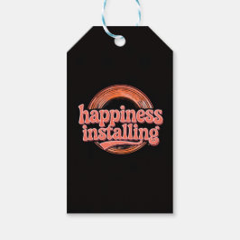 happiness.exe インストール中 - ビンテージ 70年代 レトロ コーラル ギフトタグ