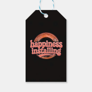 happiness.exe インストール中 - ビンテージ 70年代 レトロ コーラル ギフトタグ