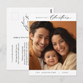 Happiness Greeting メリー Christmas Family Photo ポストカード (正面/裏面)