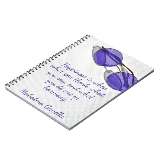 Happiness Harmony Mahatma Ghandi ノートブック (左側)