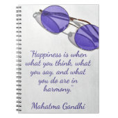 Happiness Harmony Mahatma Ghandi ノートブック (正面)