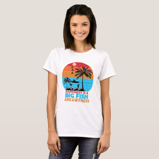 Happiness Is A Big Fish Motivational Quote T-Shirt Tシャツ