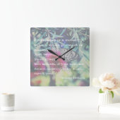 Happiness is a Butterfly - Inspiring Quote スクエア壁時計 (ホーム)