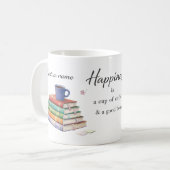 Happiness Is a Cup of Coffee & a Good Book Mug  コーヒーマグカップ (正面左)