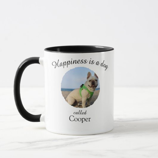 Happiness Is a Dog Personalised Mug マグカップ (左)