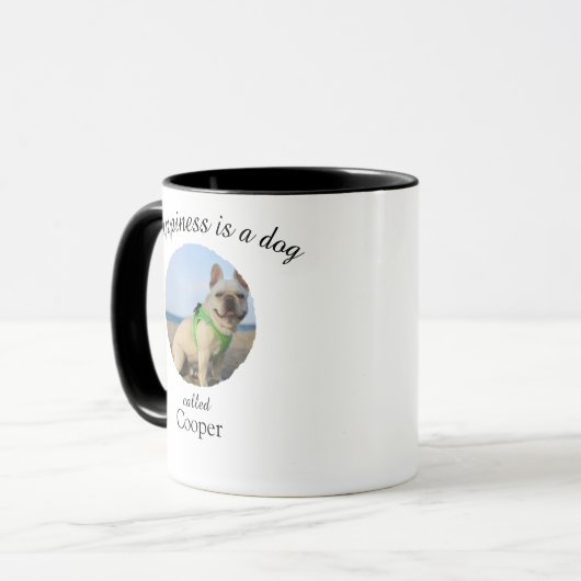 Happiness Is a Dog Personalised Mug マグカップ (正面左)