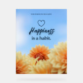 HAPPINESS IS A HABIT アクリルサイン (正面)