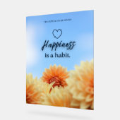 HAPPINESS IS A HABIT アクリルサイン (傾斜)