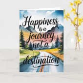 "Happiness is a Journey" Inspirational Card カード (黄色い花)
