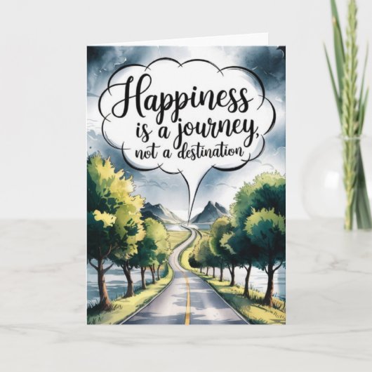 "Happiness is a Journey" Quote Card カード (正面)