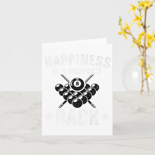 Happiness Is A Perfect Rack Funny Pool Billiards C カード (黄色い花)