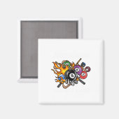 Happiness Is A Perfect Rack I Pool Billiards Playe マグネット (正面/裏面)